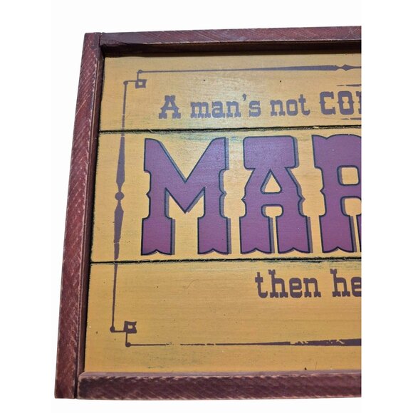 Rustic Wooden Wall Sign 12x16 Hand-Painted With Humorous Quote & Hanging Hook - Picture 3 of 6